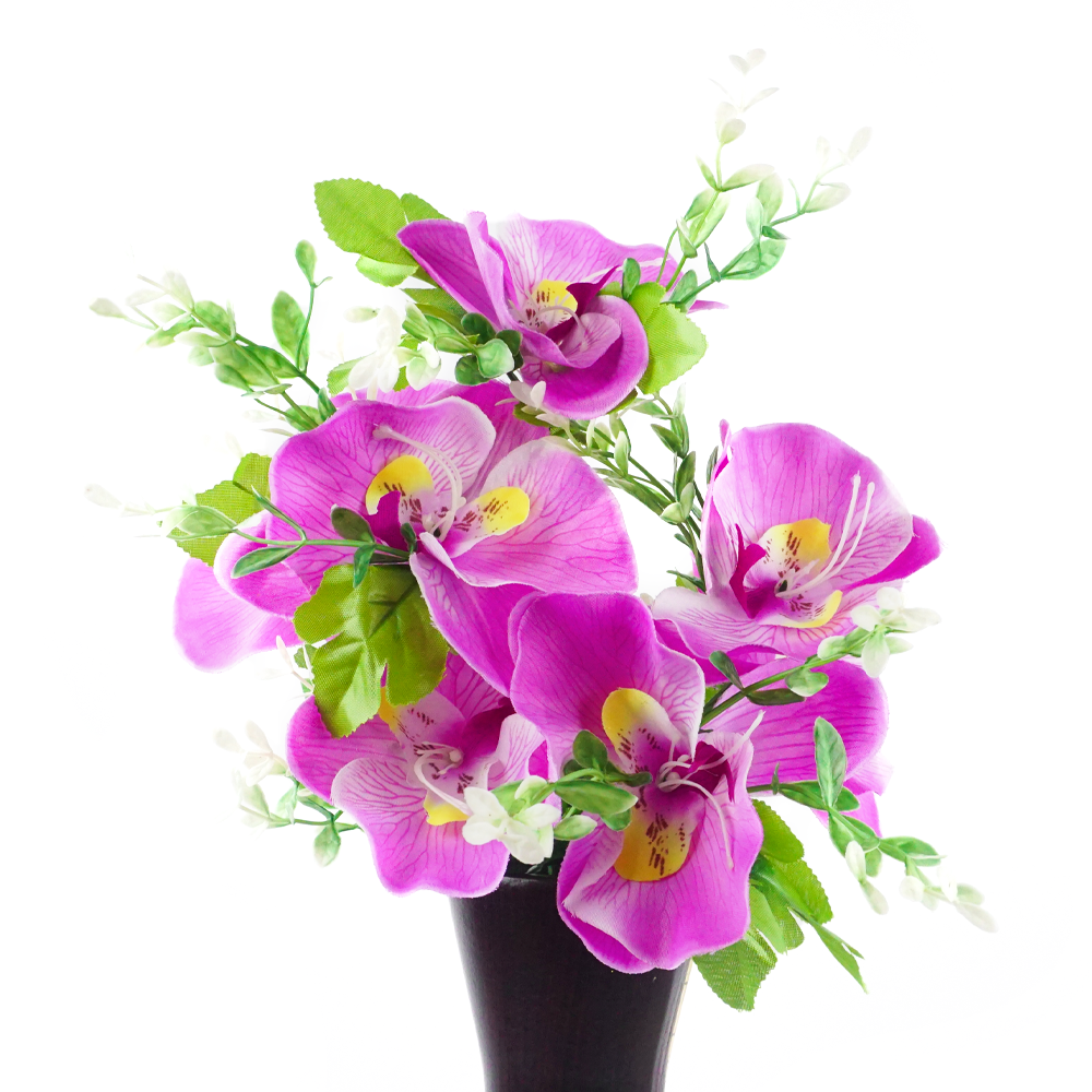 Ramo de orquídeas colgantes artificiales vívidas, ramo de orquídeas falsas  2022, guirnalda de flores violetas de alta calidad, racimo de orquídeas